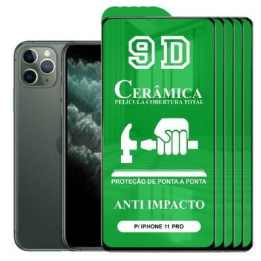 Imagem de Kit 5x Película 9D Cerâmica iPhone 11 Pro - Protetora Anti Impacto Que