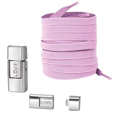 Imagem de Cadarços Elásticos Para Tênis Sem Cadarço Cadarços Largos E Planos Sem Cadarço Cadarços Elásticos Para Crianças E Adultos Acessórios Para Sapatos(Pink)