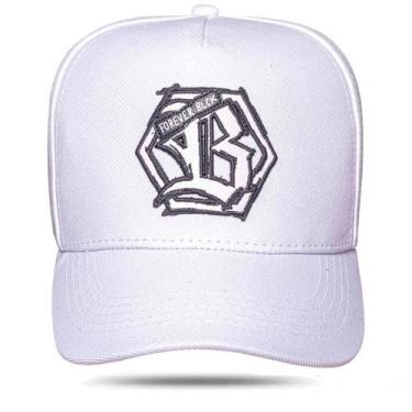 Imagem de Boné BLCK Brasil Snapback Aba Curva Logo Forever Couro Black, Branco, 