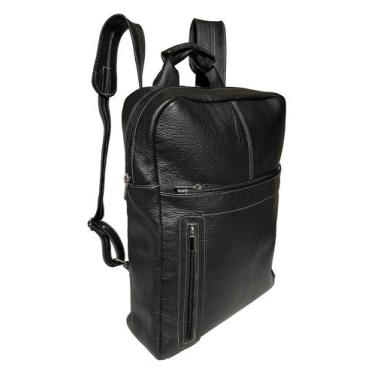 Imagem de Mochila Executiva Masculina De Couro Reforçada Comporta Notebook e Esp