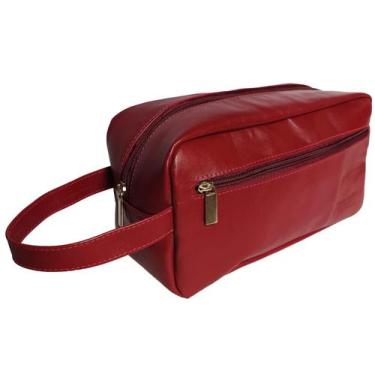 Imagem de Necessaire Feminina Estojo Viagem Maquiagem Grande Em Couro - Art Mina