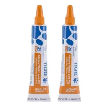 Imagem de Kit 2 Cola para Cano Adesivo Plástico Tigre 17g Pvc Incolor