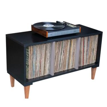 Imagem de Serena Estantes Rack Para Vinil e Toca Discos PENY - 2 Prateleiras - Art Deco - MDF 18mm - 189 Discos de Vinil - Enviado Montado