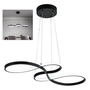 Imagem de Lustre Arco Infinito 3 em 1 LED Pendente Perfil Iluminaçao Sala de Jan