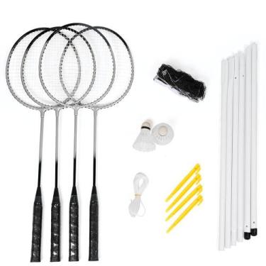 Imagem de Kit Badminton Hyper Lazer Completo com 04 Raquetes 02 Petecas Rede e P