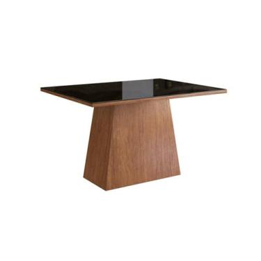 Imagem de Mesa para Sala de Jantar 120x90cm com Vidro Lapidado - Móveis Zamarchi