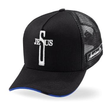 Imagem de Boné Trucker Telinha Cruz de Jesus Pampas Country, Preto