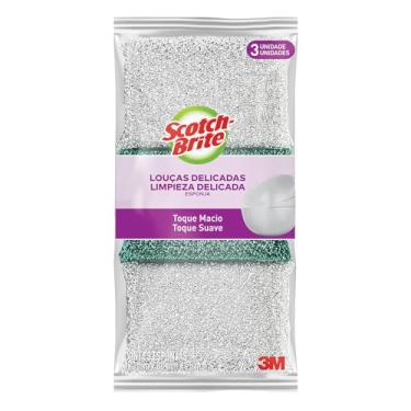 Imagem de Scotch-Brite, 3M, Esponja Prateada, Pacote com 3 unidades