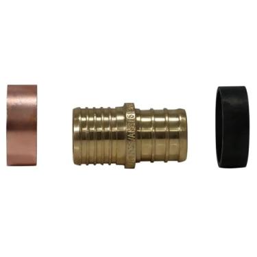 Imagem de 10 peças XFITTING 3/4" PEX 3/4" PB (POLIBUTILENO) SPLICING COUPLING COM ANEL, Kit de reparo, latão sem chumbo