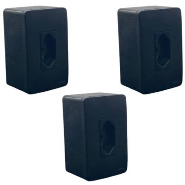 Imagem de Kit 3 Conjunto Tomada Sobrepor 20a 3 Pinos Sistema X Preto - FAME