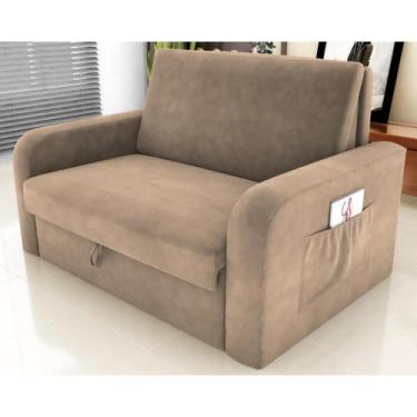 Imagem de Sofá Cama com Baú 2 Lugares John Suede Bege - Mais de Casa