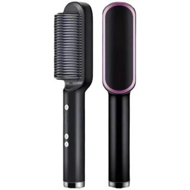 Imagem de Escova 3 Em 1 Elétrica Seca Alisa Modela Chapinha Bivolt - WEBDD