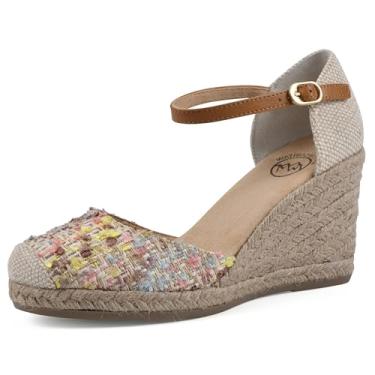 Imagem de WHITE MOUNTAIN Sandália Anabela Espadrille Mamba Feminina, Natural/multi/tecido, 7
