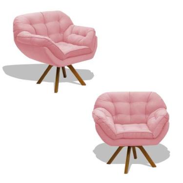 Imagem de Kit 02 Poltrona Miami Cadeira Robusta Base Giratória Fibra Silicone Sa