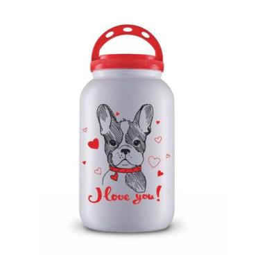 Imagem de Pote de Ração 3600ml Branco Vermelho Dog Love Cachorro Filhote - Bande