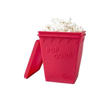 Imagem de Pipoqueira de microondas | Substitui sacos de pipoca de micro-ondas | Pipoca de ar saudável - sem necessidade de óleo | Máquina de pipoca de silicone premium europeu sem BPA da Cestari Kitchen (vermelha, faz 8 xícaras)
