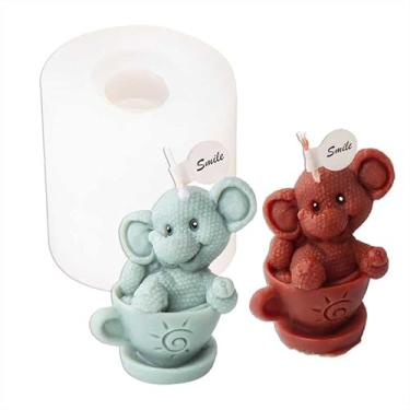 Imagem de Tone Fun Moldes de silicone em forma de elefante para fazer velas, resina, velas de aromaterapia, sabonete de cera artesanal, decoração de casa, artesanato