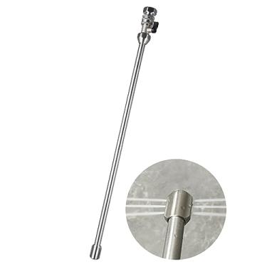 Imagem de G-Sunny Varinha de vaso sanitário para trailers totalmente em metal com válvula de desligamento, varinha de limpeza de tanque preto RV com adaptador giratório de 360 graus e bocal de alimentação (bicos de dupla face)