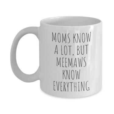 Imagem de Meemaw Xícara de café de 425 g, caneca atrevida para mães e avós, presentes para seu aniversário, dia das mães, avós de netos