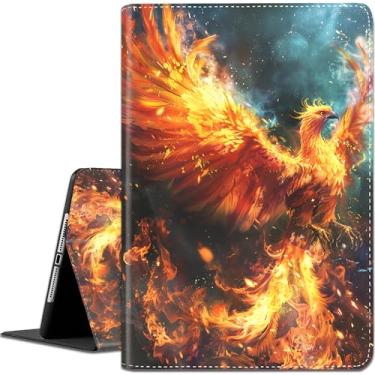 Imagem de Capa para iPad 10.2 9ª/8ª/7ª geração (modelo 2021/2020/2019) 10,2 polegadas, capa para iPad Air 3/Pro de 10,5 polegadas, suporte leve à prova de choque com despertar/hibernar automático - Fire Phoenix