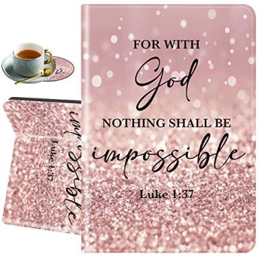 Imagem de Capa para Samsung Galaxy Tab A8 10.5 2022, capa protetora para tablet Samsung Galaxy A8 de 10,5 polegadas (SM-X200/X205/X207), Luke 1:37 ouro rosa com glitter arco-íris