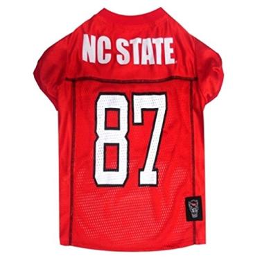 Imagem de Pets First NCAA College North Carolina State Wolfpack malha Jersey para cães e gatos, X-Small. Camisa de cachorro grande licenciada com seu time favorito de futebol/basquete universitário