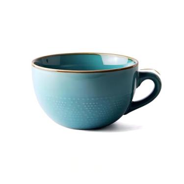 Imagem de WOQIJENCV Caneca de café de cerâmica de grande capacidade, caneca de sopa, tigela de salada, caneca de café da manhã com alça extra grande cappuccino, chá, latte ou caneca de cacau quente para uso no