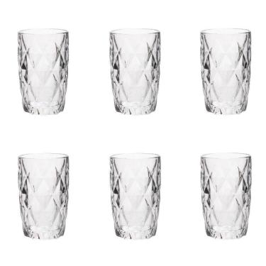 Imagem de Conjunto De Copos De Vidro Para água 6 Peças 350 Ml Diamonds Lyor