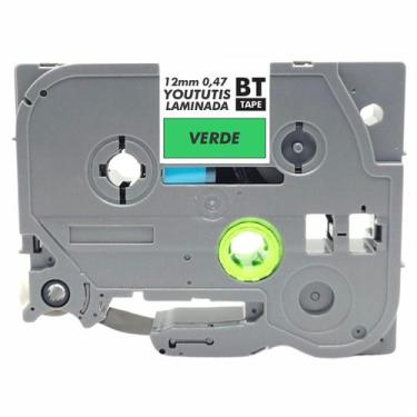Imagem de Fita TZ 731 Compatível Para Rotulador BROTHER 12mm Verde - BYT