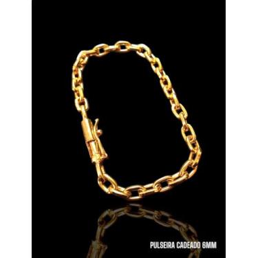 Imagem de PULSEIRA Masculina CADEADO 6MM Banhado A Ouro 18k - Baronesa imports18
