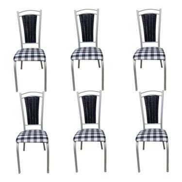 Imagem de Kit 6 Cadeiras Paris Branca Cozinha Aço Tubolar Confortável Jantar