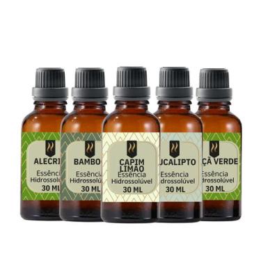 Imagem de Super Kit 5 Essências A Base Água Hidrossolúvel 30ml Difusor - Nattuar