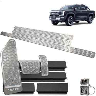 Imagem de BYD  Shark 2025 Soleira Baixo Relevo Pedaleira Descanso Inox - Threepa