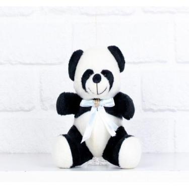 Imagem de Urso tedde panda, pelucia 12 cm - laços  - CKD CONFECCOES, Laço azul c
