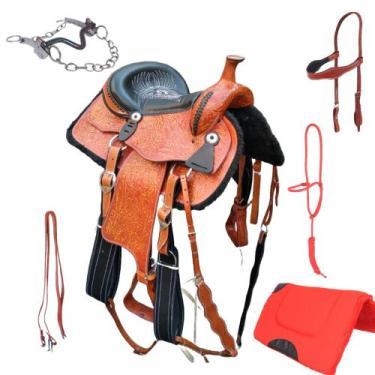 Imagem de Sela Americana Quarto De Milha Para Laço Em Couro Legitimo Oferta - Se