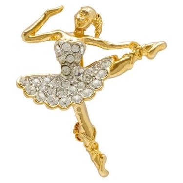 Imagem de Broche Strass Bailarina BRG5653 - Akasaki, Dourado