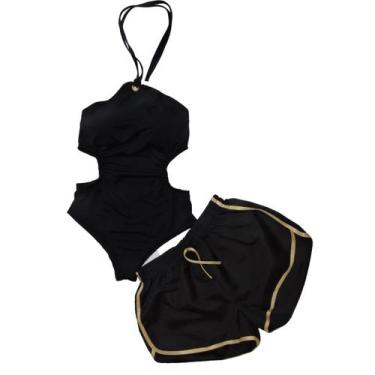 Imagem de Conjunto Body Maio Com Bojo + Short - LISO - Gringas Model, Preto, UNI