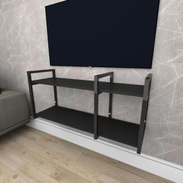 Imagem de Rack estilo industrial aço cor preto prateleiras 30 cm cor preto model