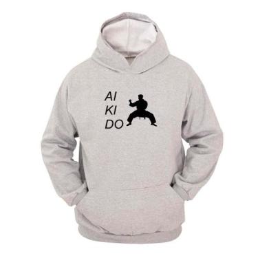 Imagem de Moletom Masculino Capuz Canguru Estampa Aikido Conforto - Ragor, GG, C
