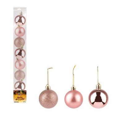 Imagem de Bola Tubo Art Christmas Lisa/fosca/glitter 6cm C/08 Unidades - ZEIN
