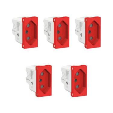 Imagem de Kit 5 Módulo Tomada Vermelho 20A S70203134 Orion Schneider