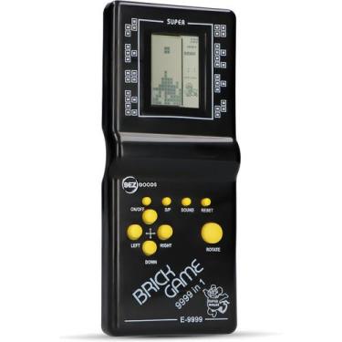 Imagem de Mini Game Retro Portátil Preto Brick Pilha 9999 Jogos Casual - Genéric