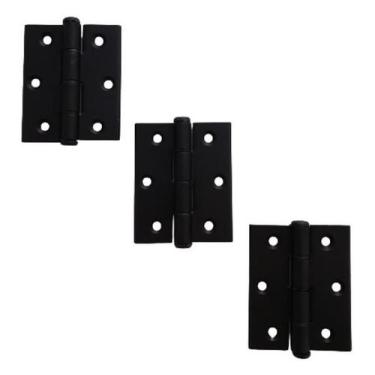 Imagem de Dobradiça de alumínio 70 x 60 preta kit com 3 peças - Walplas