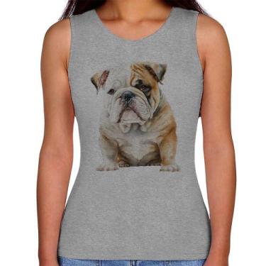 Imagem de Regata Feminina Bulldog-Inglês - Foca na Moda, Cinza, G