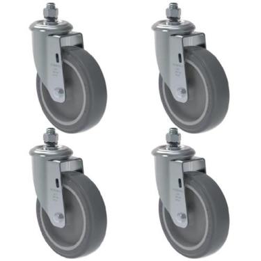 Imagem de Rodízio Giratório com Espiga 5 POL 75 kg 4 Unidades SCHIOPPA