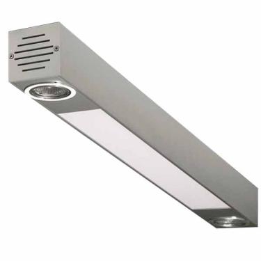 Imagem de Luminária de Teto Embutir Retangular Metal e Plástico Branco Bivolt