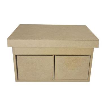 Imagem de Caixa com Divisoria Tampa Parafusada e Duas Gavetas 26x18x15 Mdf Madei
