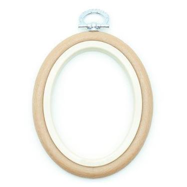 Imagem de Bastidor Flexível para Bordado Oval Bege - Nurge, 10, 5cm