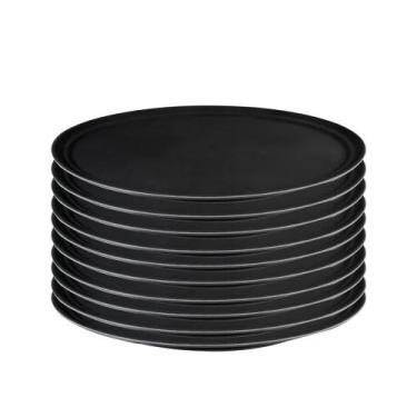 Imagem de Bandeja de Garçom Antiderrapante 35 cm Redonda Profissional Kit 10 pçs