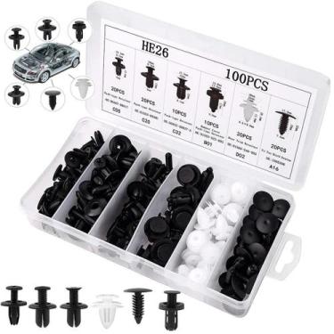 Imagem de Kit 100 Presilhas Grampo Fixador De Carenagem p/ Carro Moto - Bbacomer